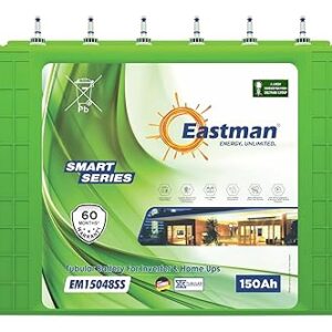 Eastman EM15048SS | Tall Tubular | 150 AH Inverter Battery |Warranty 60 (36+24) Months for Home & Office