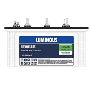 Luminous Inverlast ILTJ18148 150 Ah Tall Jumbo Inverter Battery for Home, Office & Shops Easy Installation | Minimum Maintenance | with 48 Months Warranty