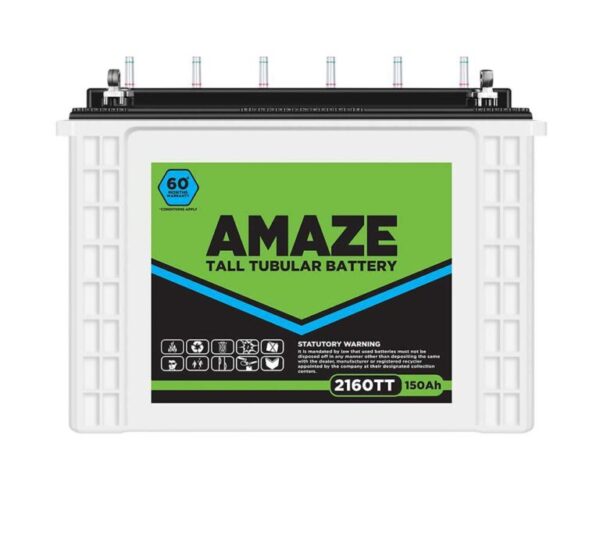 Amaze Tall Tubular Battery for Home, Office & Shops | 21060TT 150Ah | Easy Installation | Durable and Reliable Inverter Battery | Minimum Maintenance | with 60 Months Warranty