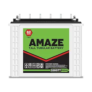 Amaze Tall Tubular Battery for Home, Office & Shops | 5260TT 220Ah | Easy Installation | Durable and Reliable Inverter Battery | Minimum Maintenance | with 60 Months Warranty