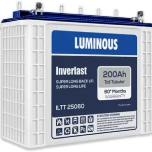 Luminous Inverlast ILTT25060 Battery for Home, Office & Shops | 200 Ah Tall Tubular | Easy Installation| Minimum Maintenance | with 60 Months Warranty