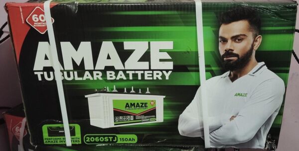 Amaze Tall Tubular Battery for Home, Office & Shops | 2060STJ 150Ah | Easy Installation | Durable and Reliable Inverter Battery | Minimum Maintenance | with 60 Months Warranty
