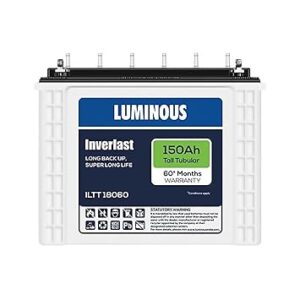 Luminous Inverlast ILTT18060  150 Ah Tall Tublar Inverter Battery for Home, Office & Shops Easy Installation | Minimum Maintenance | with 60 Months Warranty