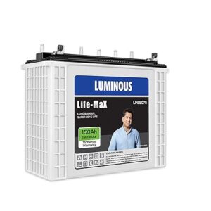 Luminous Tubular Battery 150 Ah LM18075 Designed with Tubular Plates for Long Lasting Performance| 75 Month Warranty.