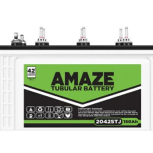 Amaze Short Tubular Battery for Home, Office & Shops | 2042STJ 150Ah | Easy Installation | Durable and Reliable Inverter Battery | Minimum Maintenance | with 42 Months Warranty