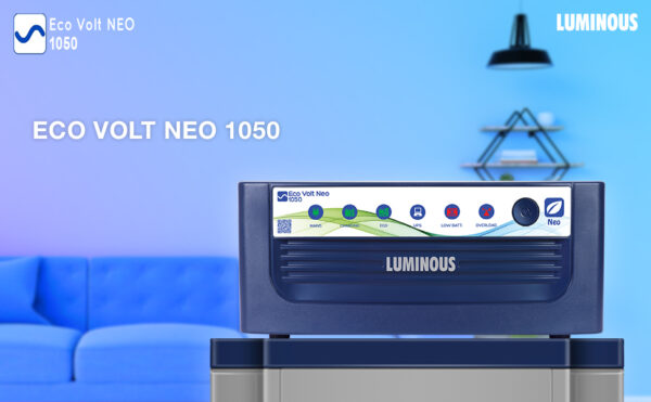 Luminous Eco Volt Neo 1050 Pure Sine Wave 900VA/12V Inverter for Home, Office & Shops| Efficient & Reliable | with 36 Months Warranty - Image 2