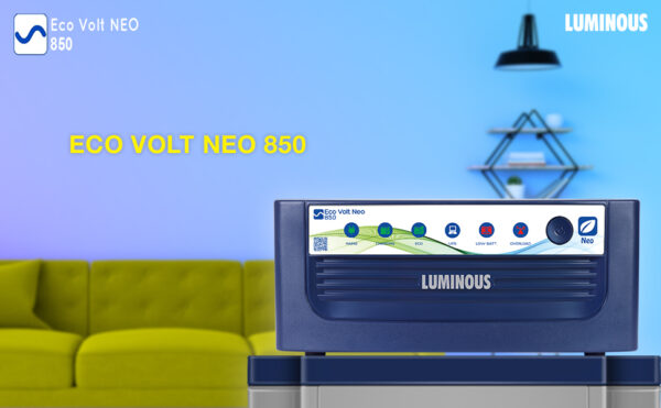 Luminous Eco Volt Neo 850 Pure Sine Wave 700VA/12V Inverter for Home, Office and Shops (Supports 1 Inverter Battery of 12V) - Image 2