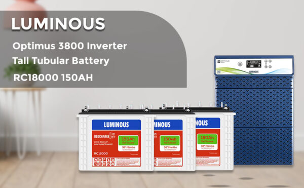 Luminous Optimus 3800 Pure Sine Wave 3500VA/36V Inverter for Home, Office and Shops (Supports 3 Inverter Battery Each of 12V) | with 36 Months Warranty - Image 3