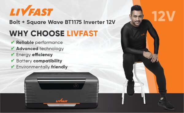 Livfast FLASHCHARGE+ Sine Wave FCS1725 Inverter | 24 V | 36 Months Warranty | Silent and Efficient Power Backup for Sensitive Electronics - Image 3