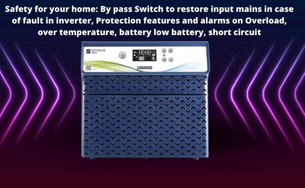 Luminous Optimus 2800 Pure Sine Wave 2500VA/24V Inverter for Home, Office and Shops (Supports 2 Inverter Battery Each of 12V) | with 36 Months Warranty - Image 6