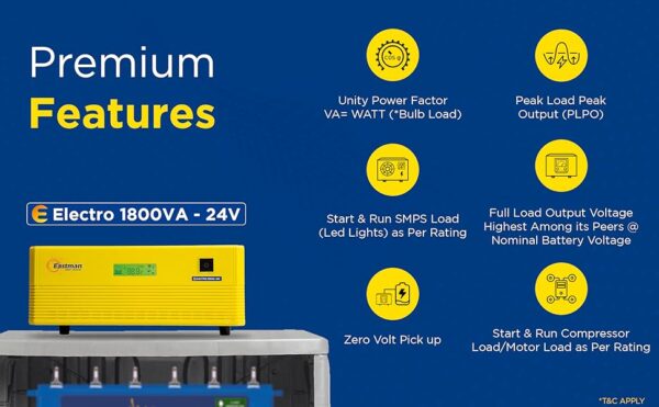 Eastman Electro 1800VA/24V Square Wave Home UPS | Inverter for Home, Office & Shops with 36 Months Warranty | 10 Years Warranty on Transformer - Image 4