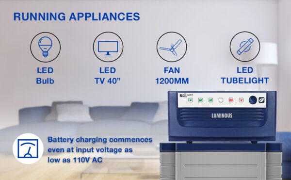Luminous Eco Volt Neo 1650 Inverter for Home, Office & Shops | 1500VA/24V Pure Sinewave | Reliable Power Backup | Minimum Maintenance | Easy Installation | with 36 Months Warranty - Image 6