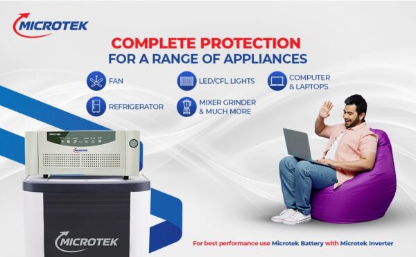 Microtek Super Power 1100 Advanced Digital 925VA/12V Inverter, Support 1 Battery with 3 Year Warranty for Home, Office & Shops - Image 2
