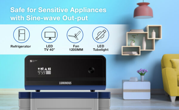 Luminous Zelio+ 1100 Inverter for Home, Office & Shops| Reliable Power Backup |Without Wi-Fi |LCD Display | Easy Installation | with 36 Months Warranty - Image 3