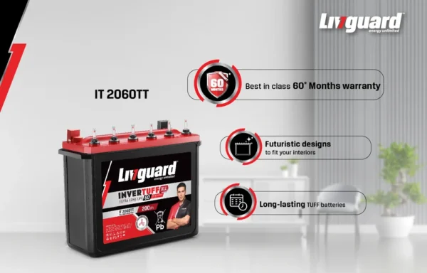 Livguard IT 2060TT |Tall Tubular Inverter Battery |200 Ah |60 Months Warranty | Reliable Backup for Home, Office and Shop - Image 2