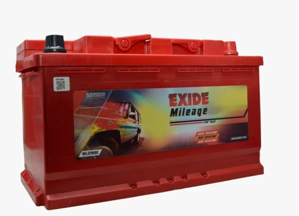 EXIDE MLDIN80, 80Ah Car Battery – MILEAGE Series | 60 Months Warranty (30 FOC + 30 Pro-Rata) | Zero Maintenance | High Cranking Power for Cars & SUVs - Image 2