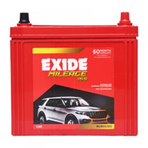 EXIDE MLN55(ISS) 45Ah Car Battery – MILEAGE Series | 60 Months Warranty (30+30) | Designed for Start-Stop Technology | Zero Maintenance | Reliable Power for SUVs & Cars