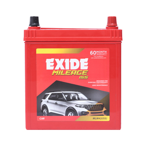 EXIDE MLM42(ISS) 38Ah Car Battery – MILEAGE Series | 60 Months Warranty (30+30) | Designed for Start-Stop Technology | Zero Maintenance | Reliable Power for SUVs & Cars
