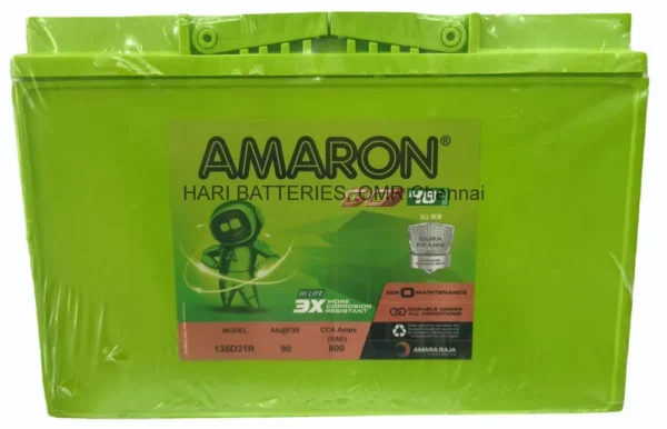 Amaron Go AMM-GO-135D31R (80Ah) Car Battery – 48 Months Warranty (24 Months Free + 24 Months Pro-Rata)